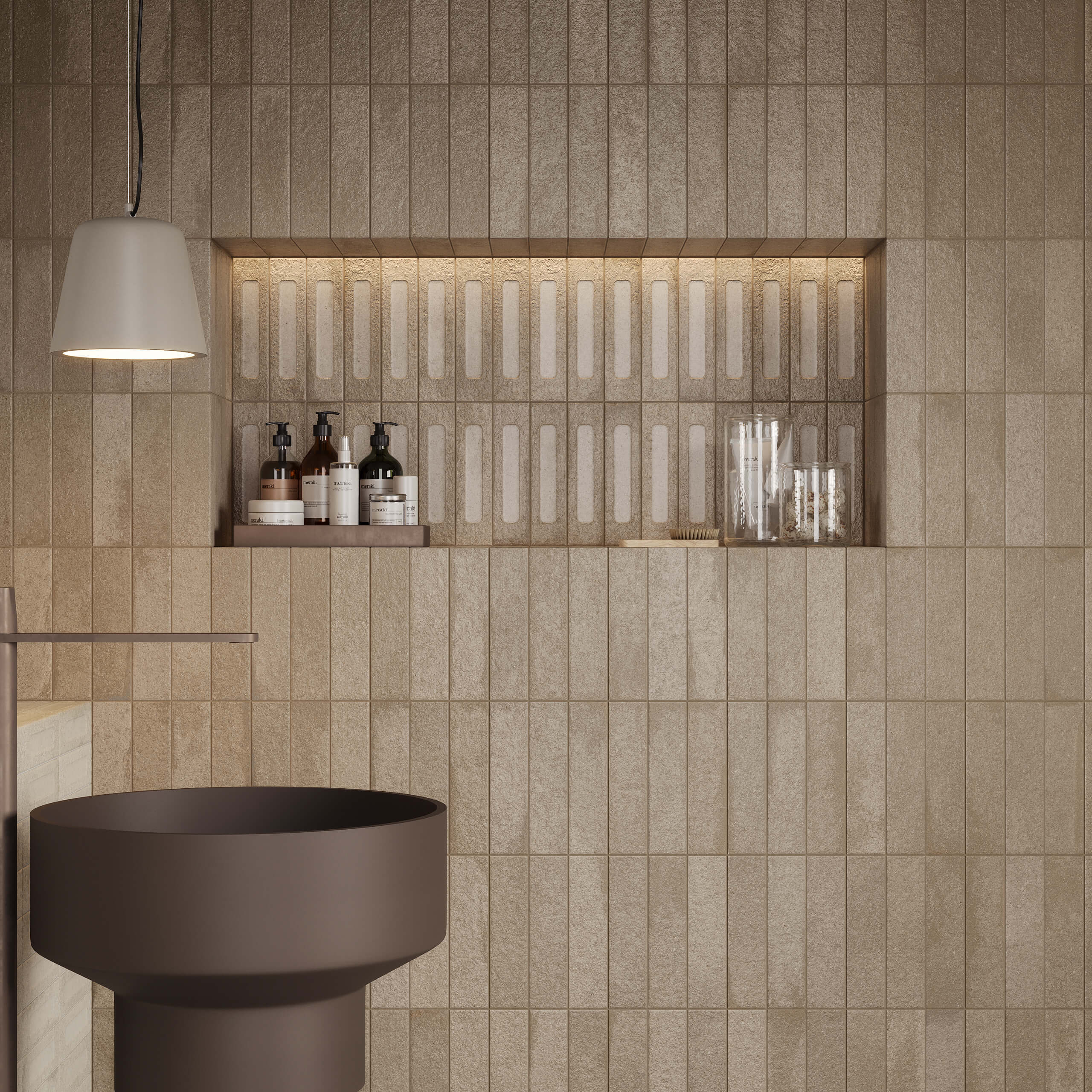 Miniature Fornace Formella 60x240 Matt Bruno Bistro - Premium Matte Finish Ceramic Tile for Kitchen Backsplash & Bathroom Walls | Perfect for Home Renovation & Interior Design Projects