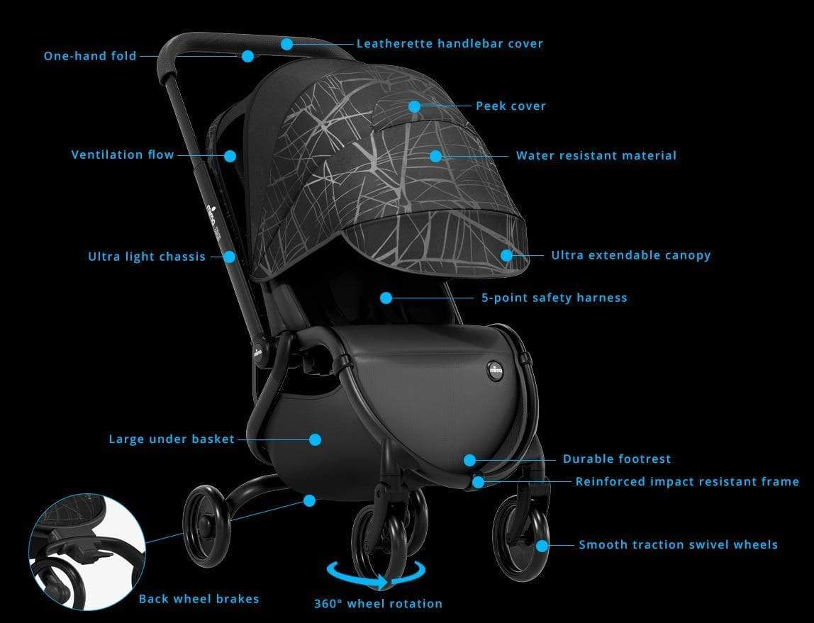 Mima Zigi 3G Lightweight Baby Stroller - Compact Foldable Travel Stroller for Toddlers & Infants | Perfect for City Walks, Shopping & Air Travel