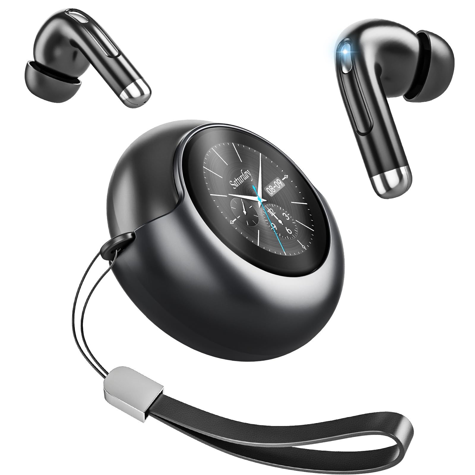 Wireless Bluetooth Earbuds with Active Noise Cancellation, Bluetooth 5.4 Stereo Sound & LED Display, IP7 Waterproof in-Ear Headphones for Sports, Running, Workout, Gym, Travel - Black | Perfect for Commuting, Fitness & Outdoor Activities