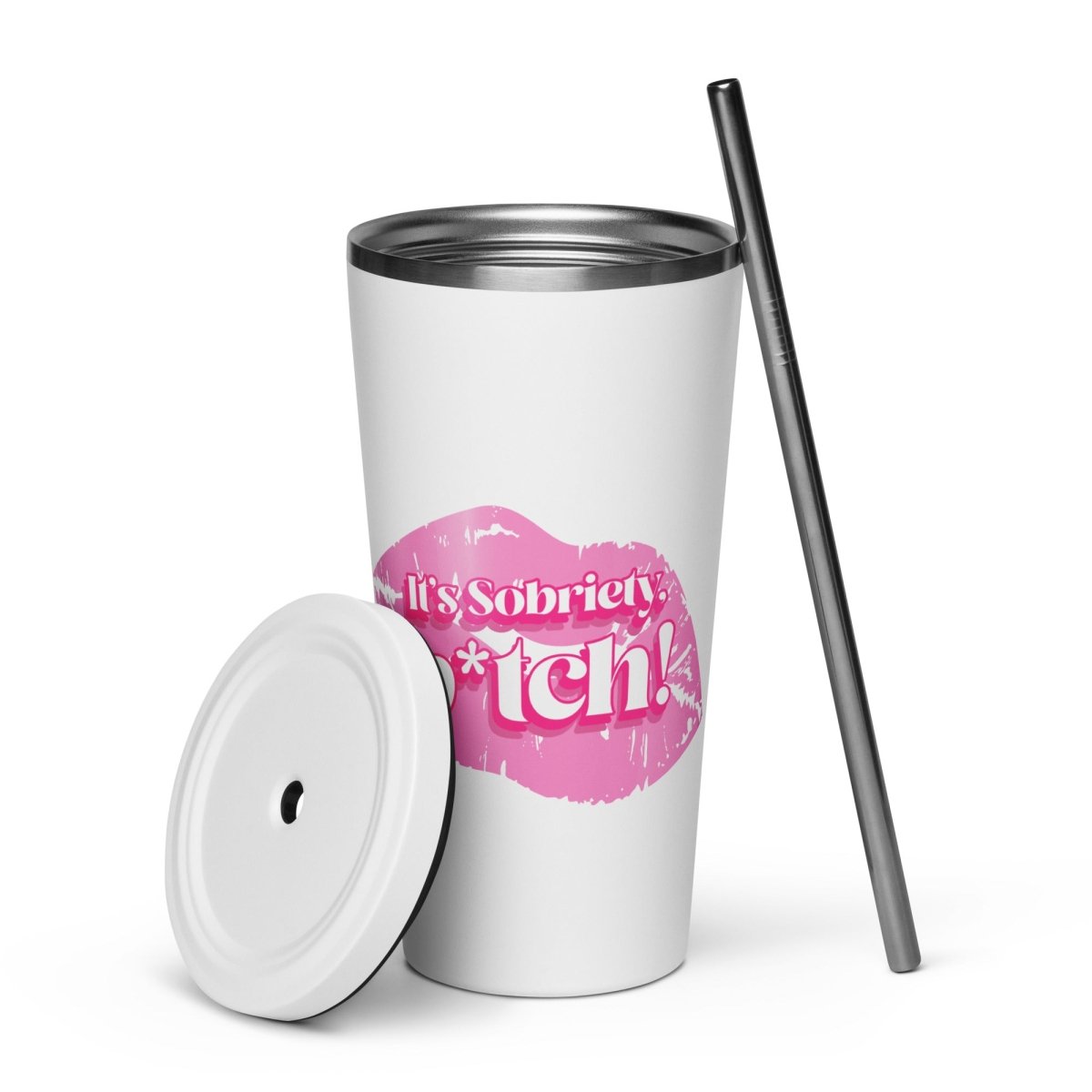 Sobriety Sass Insulated Tumbler - 20oz Stainless Steel Travel Mug with Lid & Straw - Perfect for Hot/Cold Drinks - Motivational Recovery Gift for Sober Living, AA Meetings & Daily Inspiration