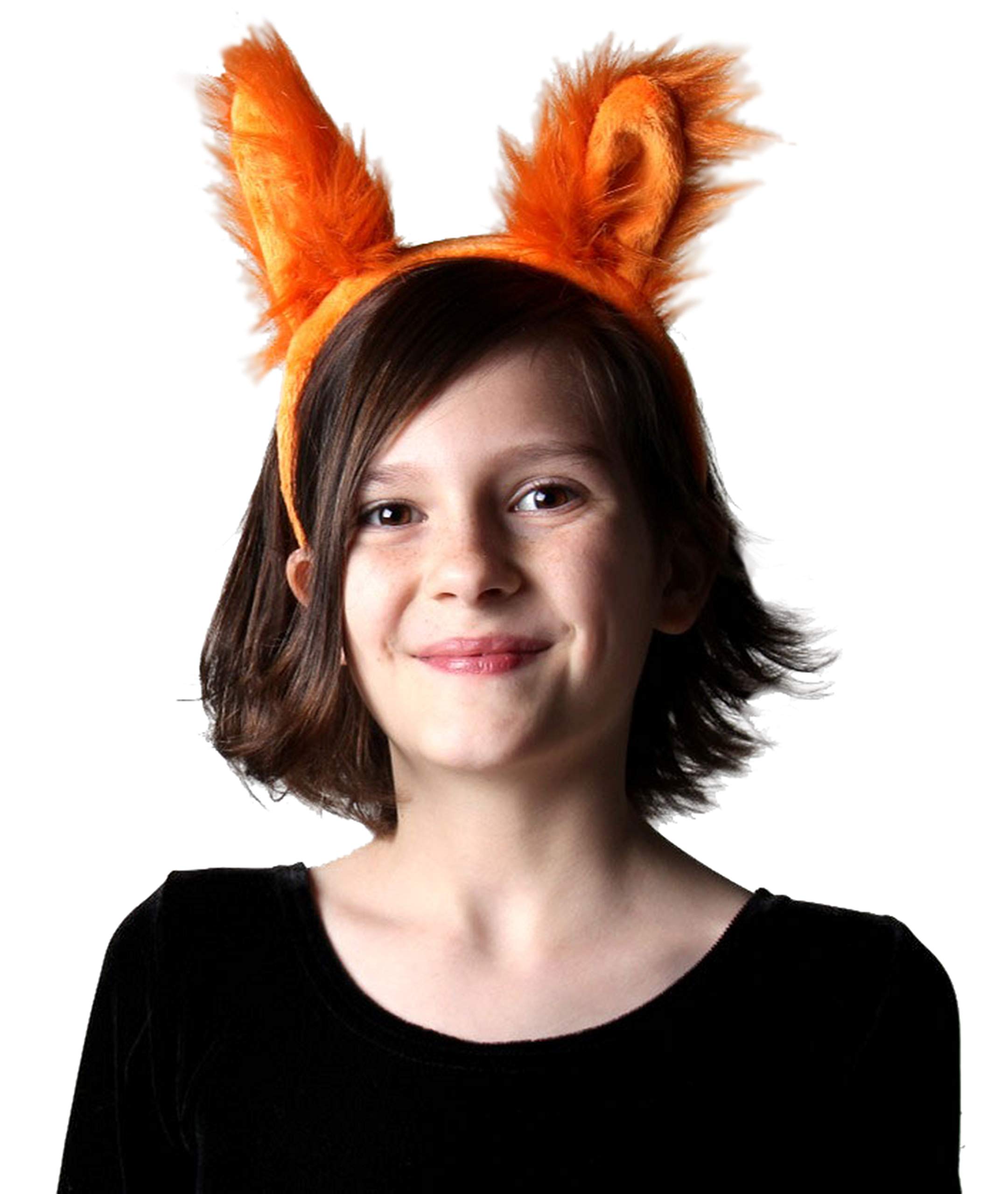 Fox Ears and Tail Plush Costume Set - Oversized Orange Furry Cosplay Accessories for Halloween, Anime Conventions, and Role Play
