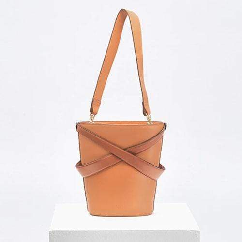 Stylish Cage Bucket Bag in Caramel & Tan - Fashionable Crossbody Purse for Women | Perfect for Daily Use, Shopping & Travel Accessories