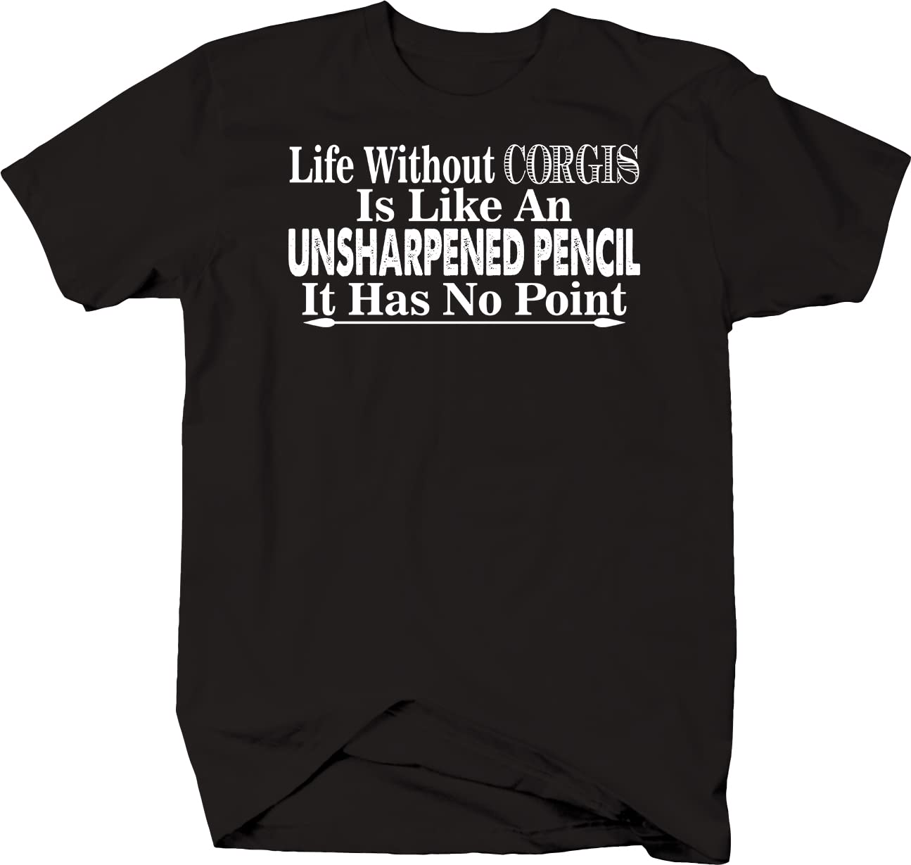 Life Without Corgis Funny Dog Lover Graphic T-Shirt for Men - Black Cotton Tee - Perfect for Dog Owners & Pet Lovers