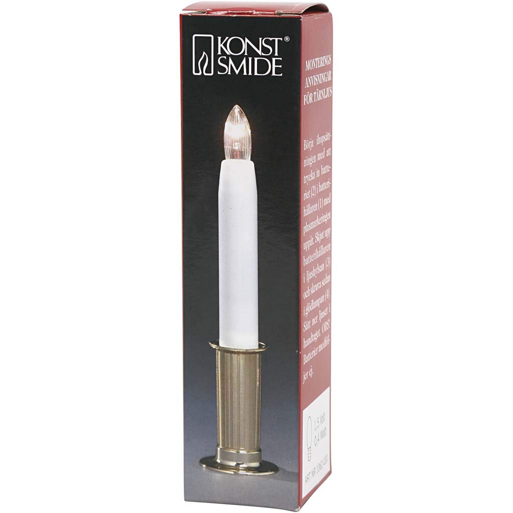 Konstsmide Gold Handheld Battery Operated Lucia Portable Candle Light - Perfect for Christmas Decorations, Holiday Parties & Home Ambiance Lighting