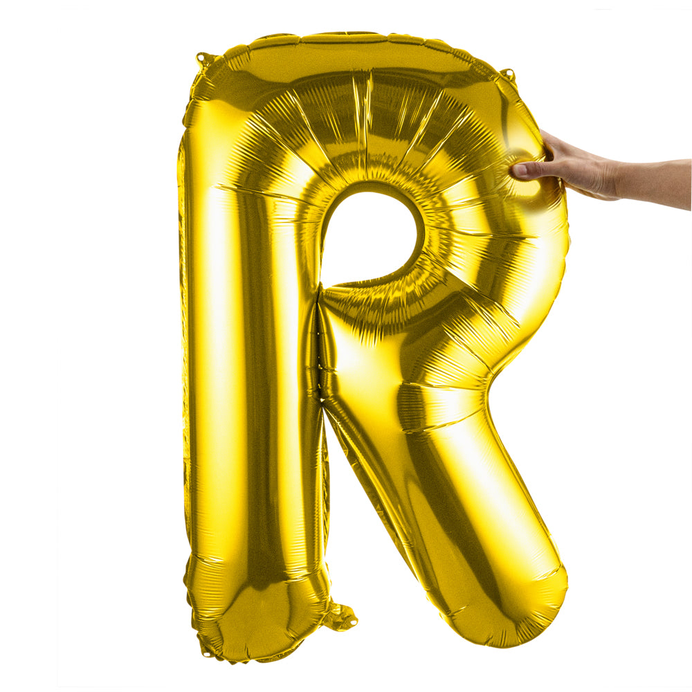Balloonify Gold Mylar Letter R Balloon - 40 Inch Large Foil Alphabet Balloon for Birthday Party Decorations, Baby Shower, Wedding, Anniversary & Graduation Celebrations
