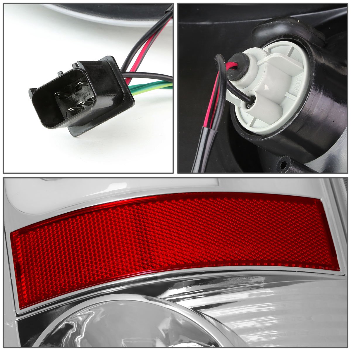 DNA Motoring TL-DRAM05-LED-3D-CH-CL Chrome Clear Lens LED Tail Lights Pair for 2003-2006 Dodge Ram 1500-3500 (Passenger & Driver Side) - Enhanced Visibility & Style for Night Driving & Off-Road Adventures