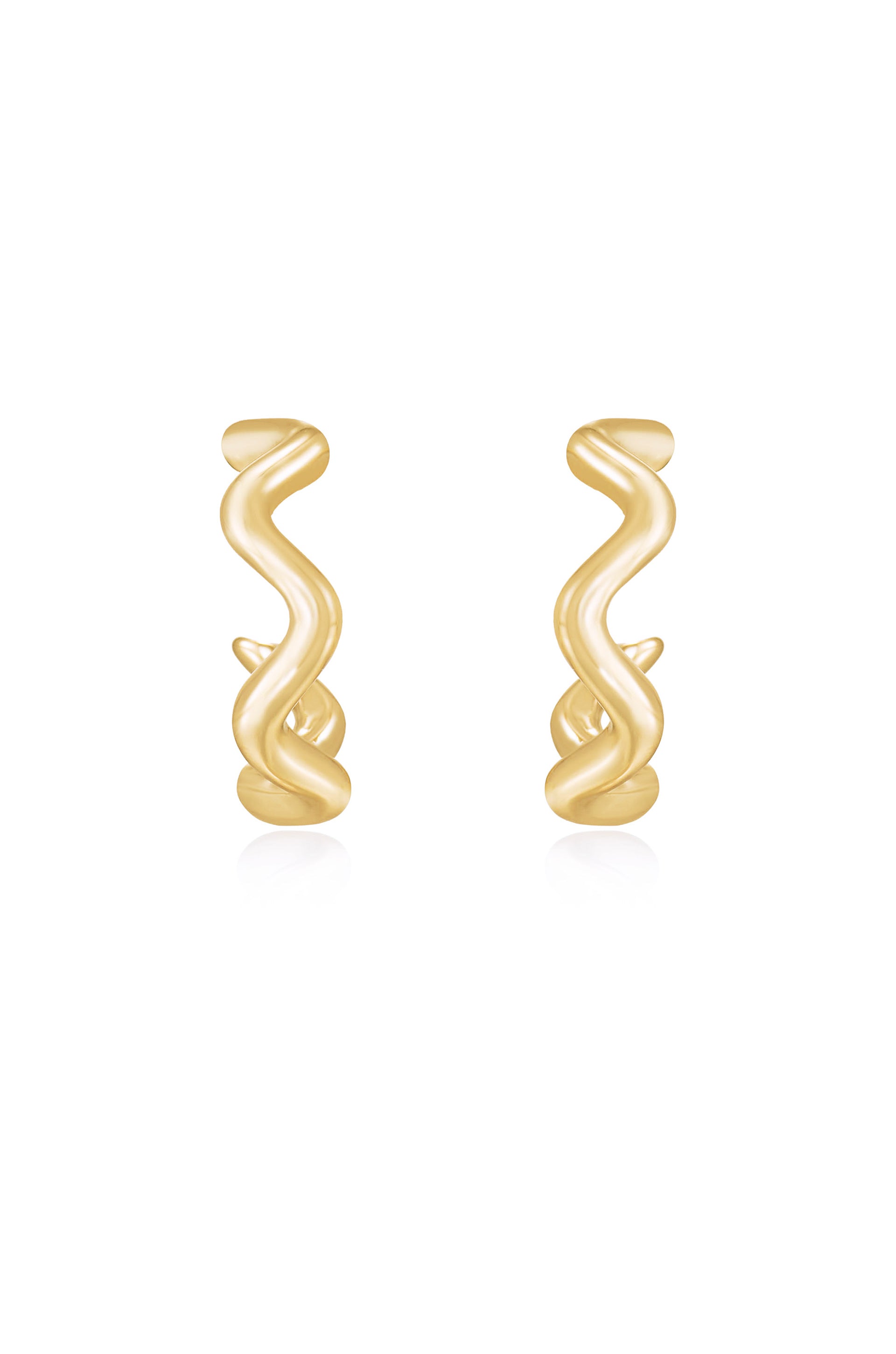 Only An Illusion Wavy Hoop Earrings for Women - Trendy Gold Plated Dangle Earrings for Party, Wedding & Everyday Wear