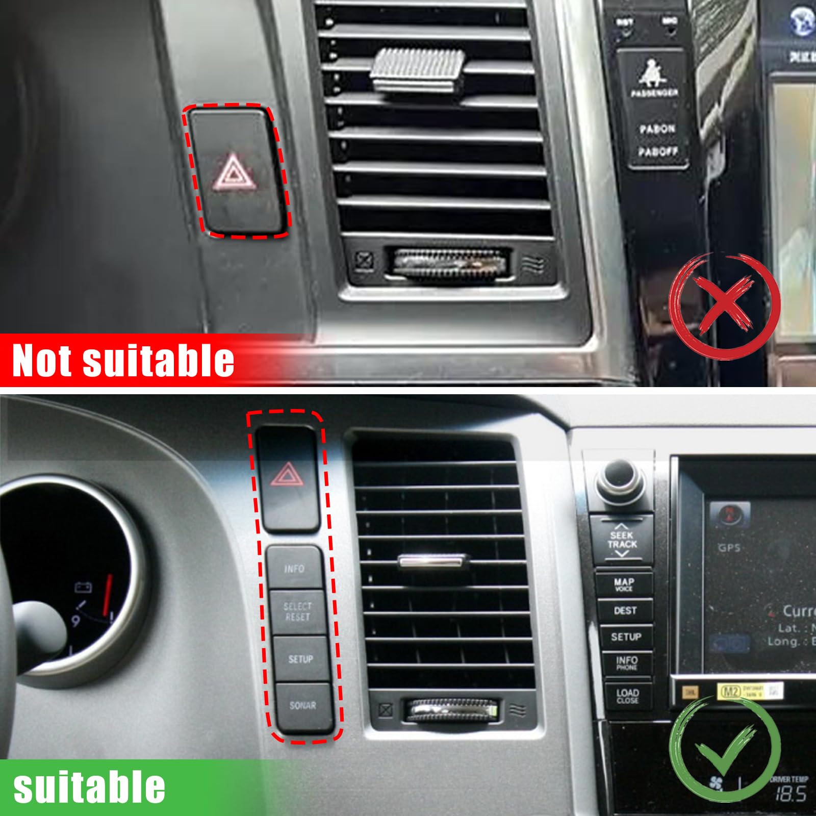 HAPPYHORSE Carbon Fiber Dashboard Cover for Toyota Tundra 2007-2013 & Sequoia 2007-2021 - Interior Trim Protection & Decorative Upgrade - Perfect for Off-Roading & Daily Driving