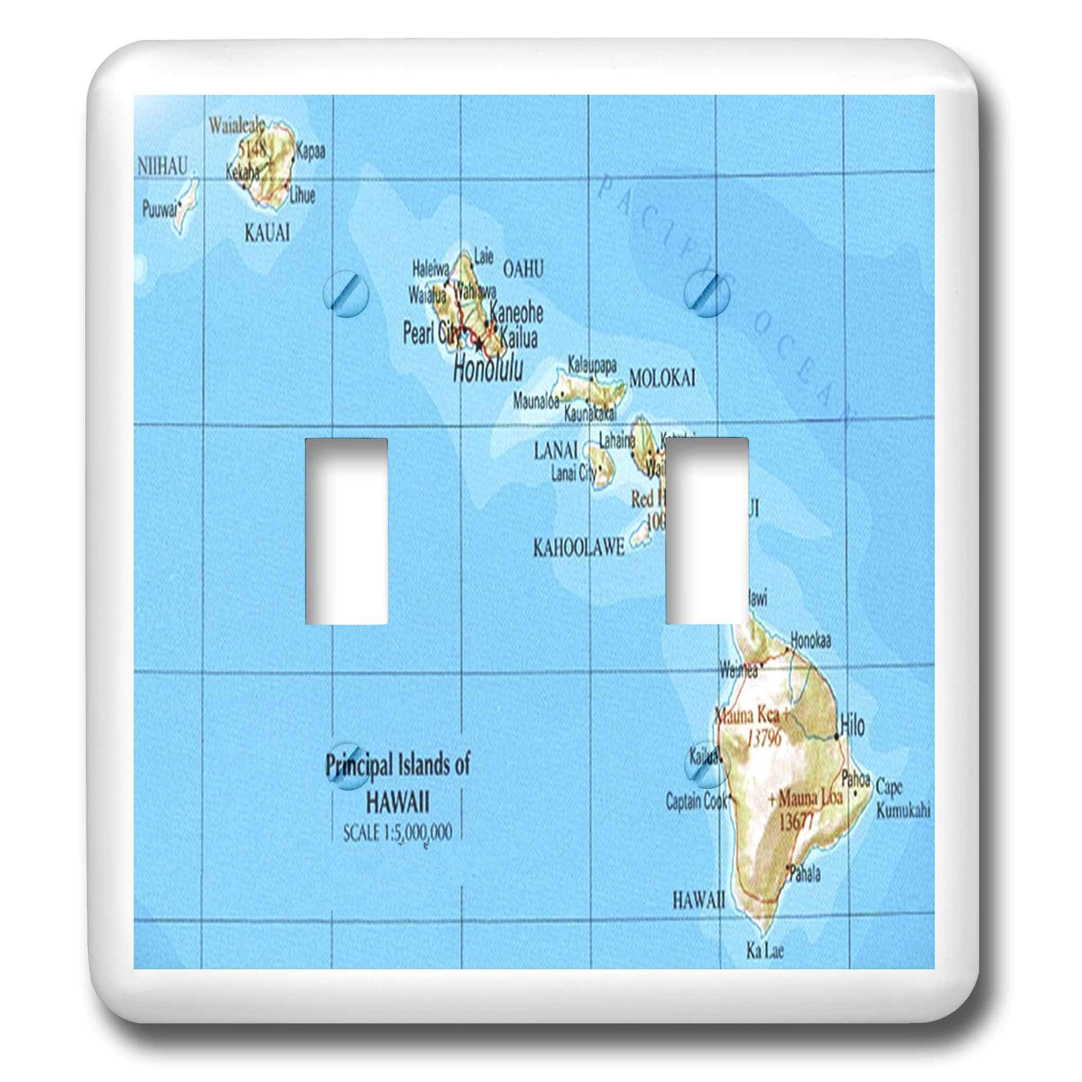 3D Hawaiian Islands Map Double Toggle Switch - Decorative Wall Art for Home, Office & Gifts - Perfect for Travel Enthusiasts & Hawaii Lovers