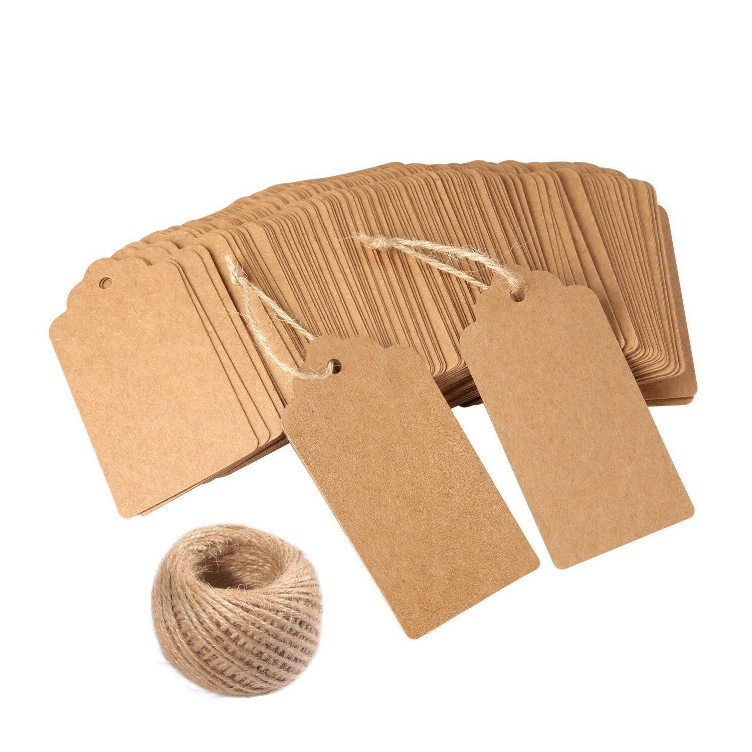 BeGrit 100-Pack Personalized Kraft Paper Gift Tags - DIY Craft Price Tags for Wedding, Baby Shower, Birthday & Christmas - Includes 33ft Natural Jute Twine - Perfect for Handmade Gifts, Party Favors & Holiday Decorations