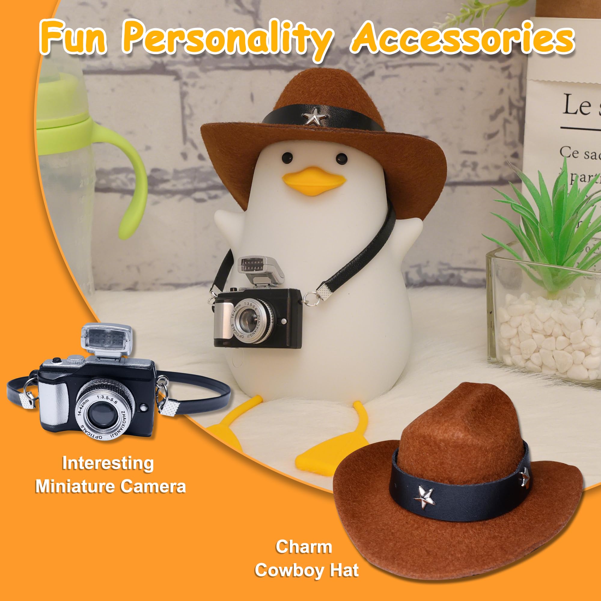 Cute Squishy Duck Night Light with Dimmer, Timer & Rechargeable - Funny Cowboy Duck Lamp for Bedside, Nursery & Room Decor - Perfect Duck Gift for Girls, Boys, Women & Kids - Ideal for Bedtime, Night Feedings & Cozy Ambiance