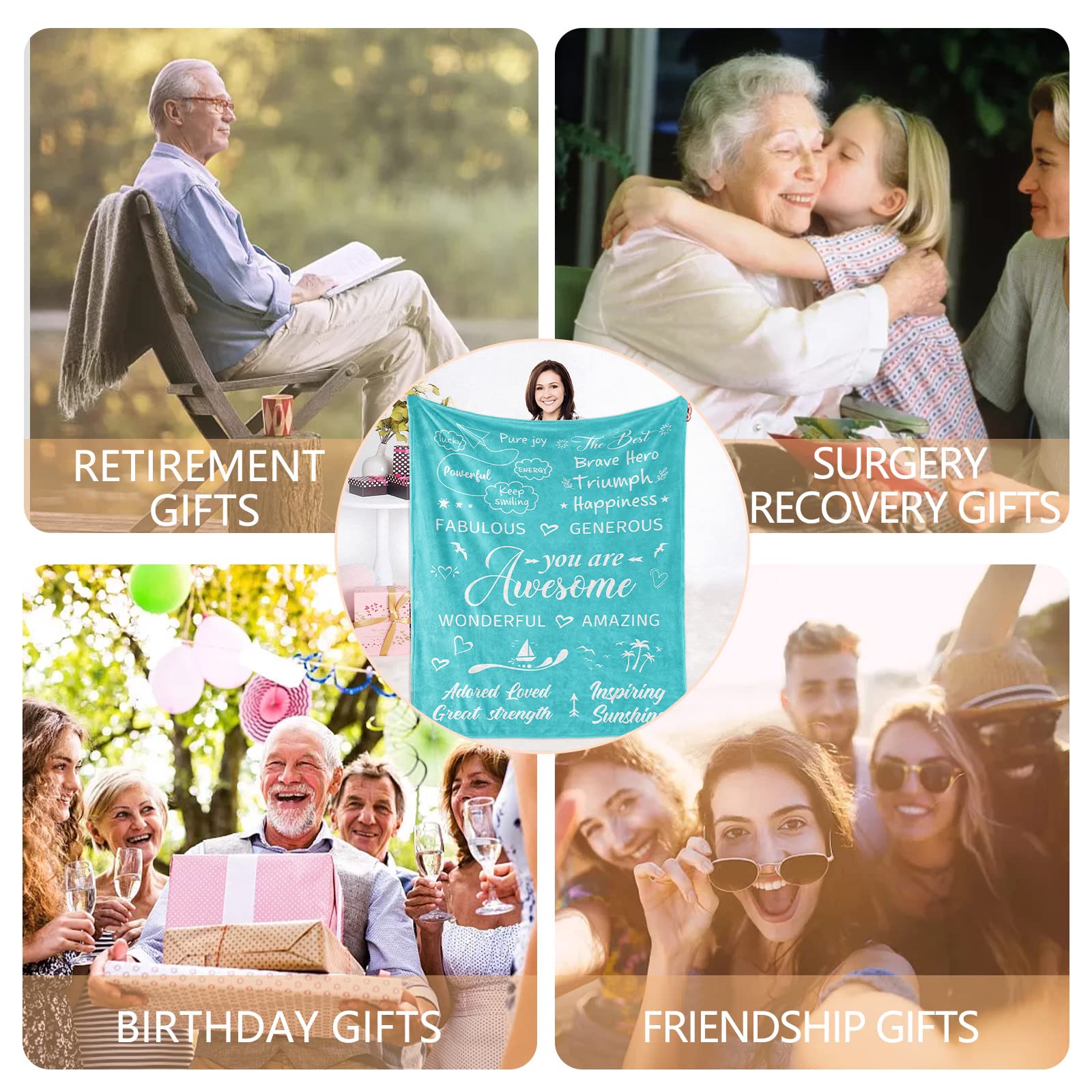 Get Well Soon Gifts for Women & Men - Soft Hugs Throw Blanket - Perfect for Mother's Day, Birthday, Friends - Cozy Comfort for Recovery, Relaxation & Home Decor