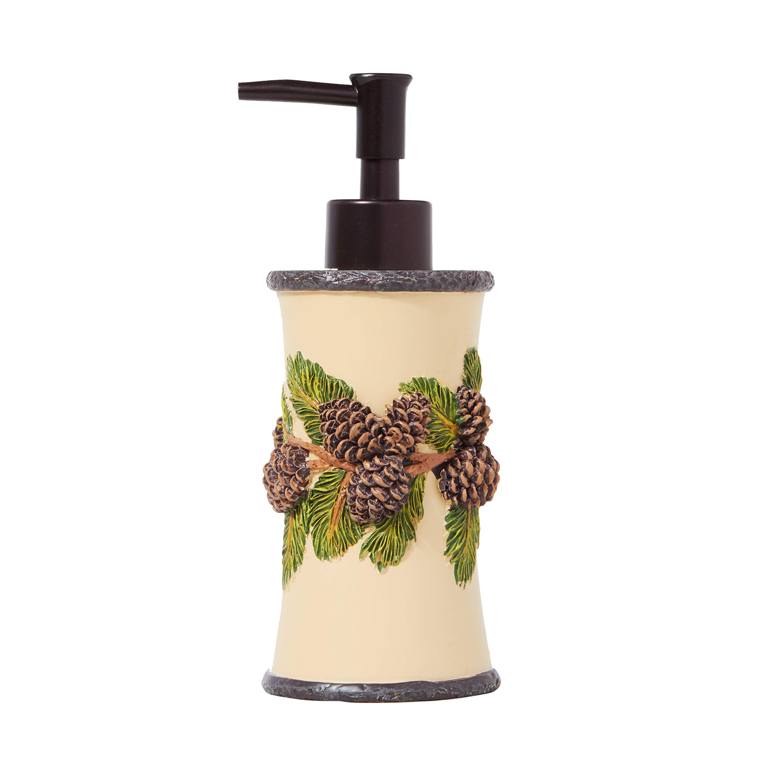 SKL Home by Saturday Knight Ltd. Pinehaven Natural Wood Soap Dispenser - Elegant Bathroom & Kitchen Countertop Organizer for Liquid Soap or Hand Wash