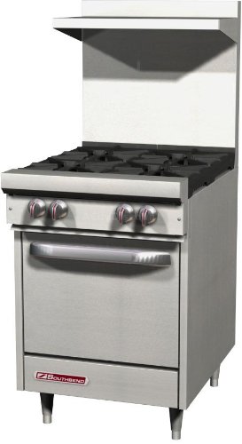 Southbend S-Series S24E 24-Inch Commercial Gas Range with 4 Open Burners & Standard Oven | 147,000 BTU High Output | Perfect for Restaurants, Catering & Commercial Kitchens