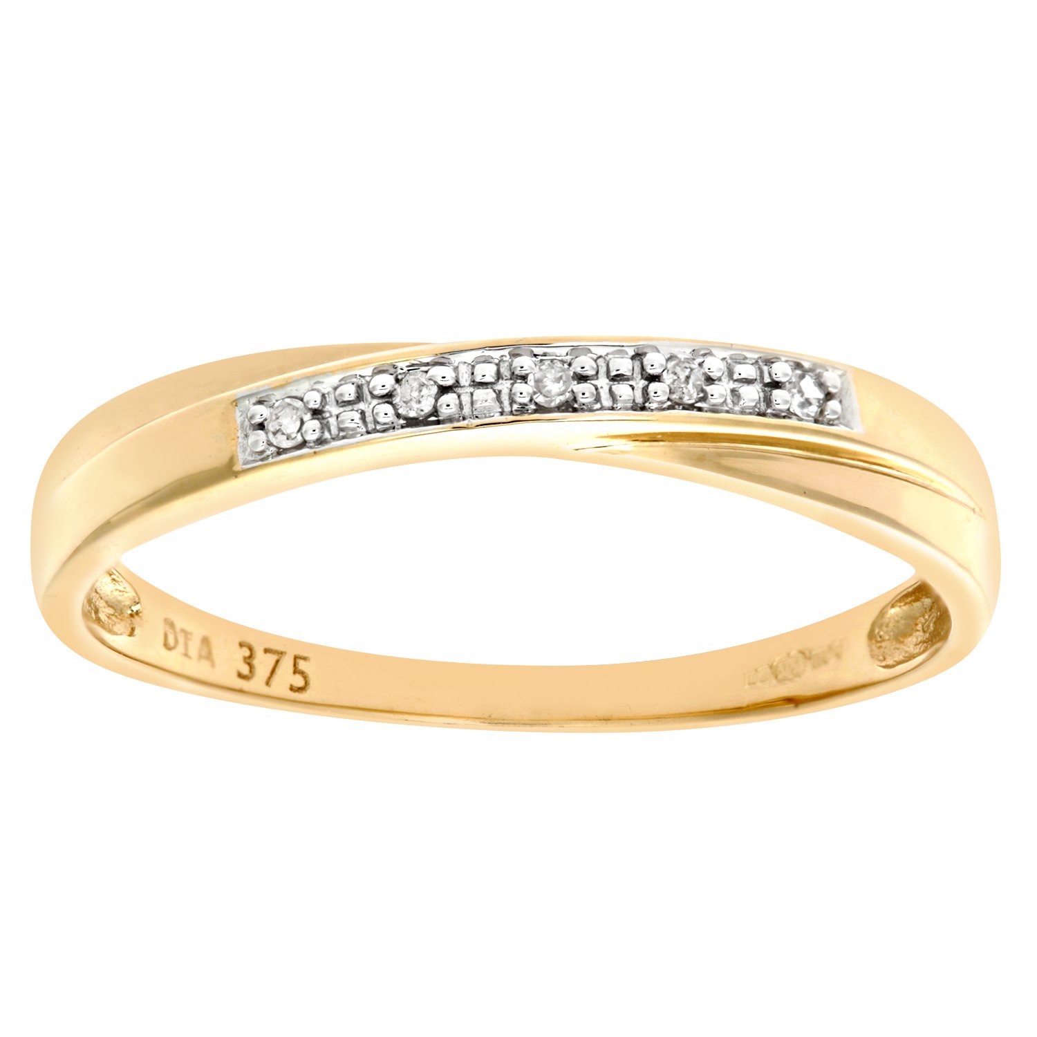 Naava 9 ct Yellow Gold Diamond Wedding Band for Women - Elegant & Timeless Ring for Brides, Anniversaries & Special Occasions