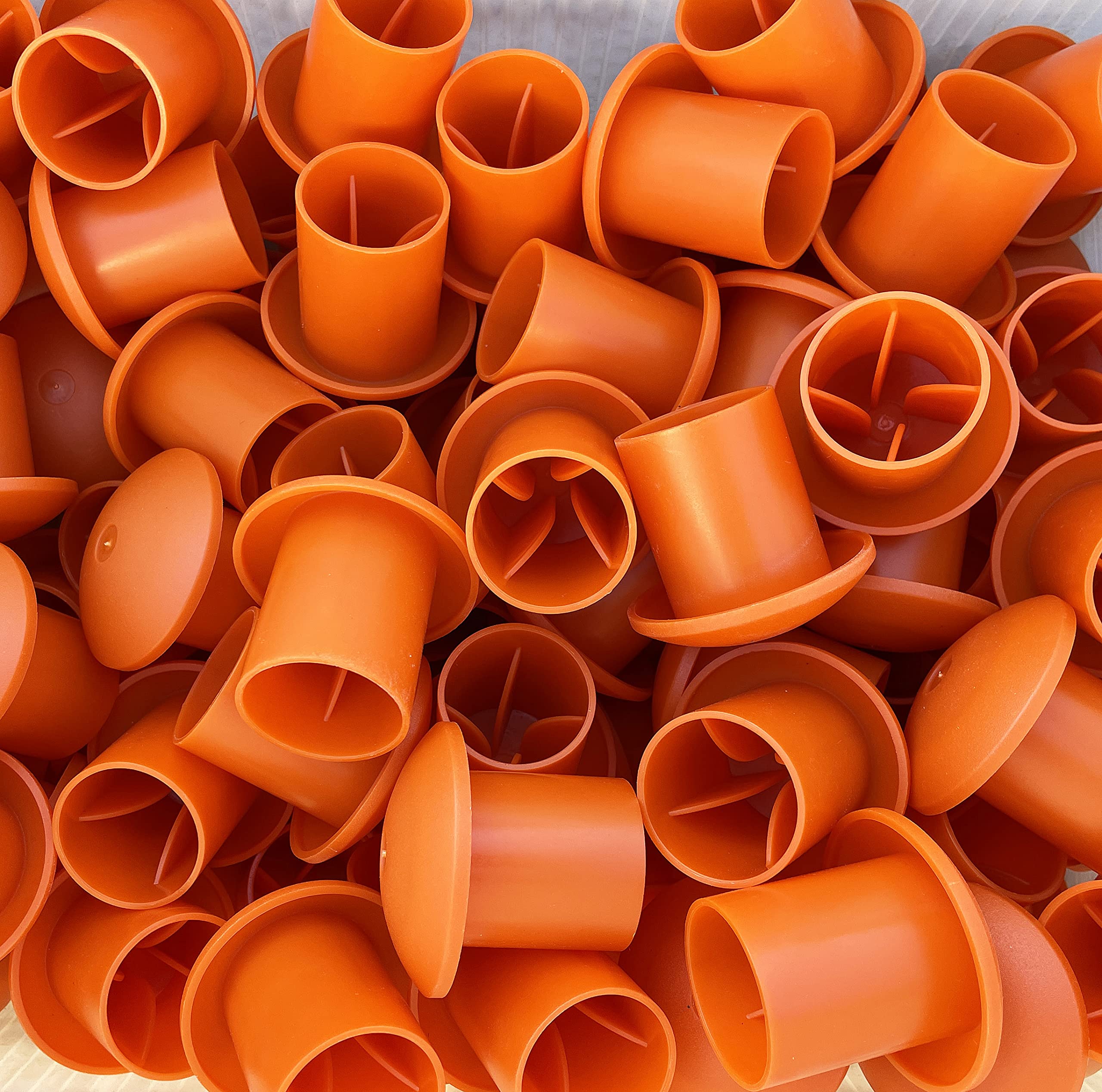 Sandbaggy Orange Rebar Mushroom Safety Caps - Fits Rebar Sizes #3-#8 & T-Posts/U-Posts (Up to 1 lb/ft) | Durable Reusable Construction Safety Caps for Construction Sites, DIY Projects & Farm Fencing | 500-Pack