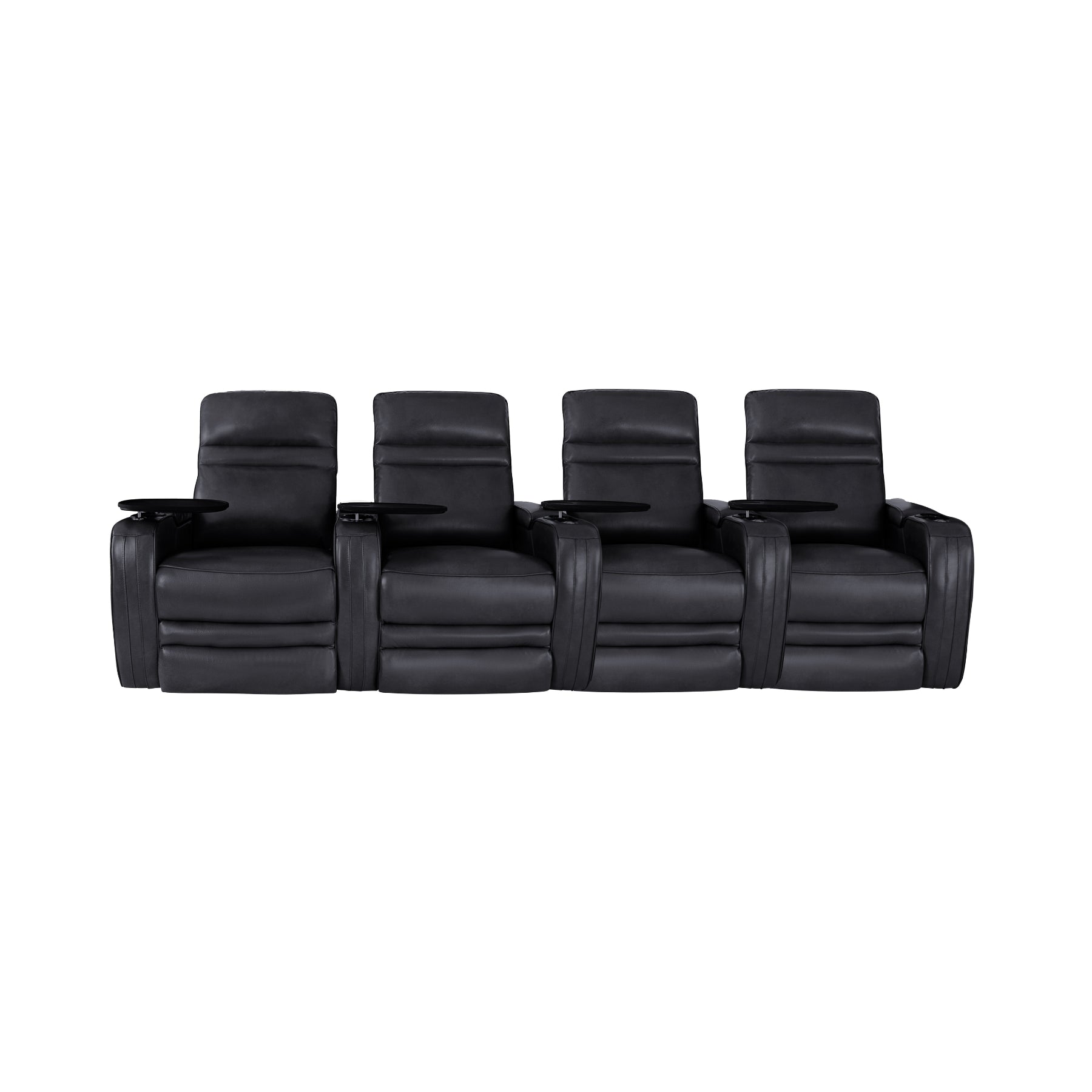 RowOne 4-Piece Recliner Set - Ultra Soft Fabric Sectional Sofa with Cup Holders and USB Ports | Perfect for Living Room, Home Theater, and Family Gatherings