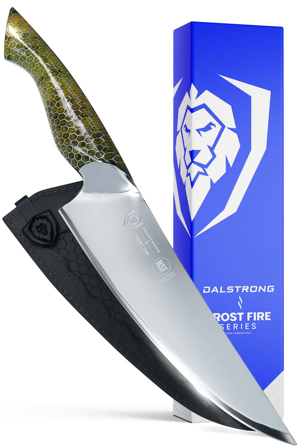Premium 8-Inch Chef's Knife - Dragon Skin Handle, Glacial Lightning Edition - NSF Certified Professional Kitchen Knife for Cooking, Slicing & Chopping - Ideal for Home Chefs & Culinary Enthusiasts