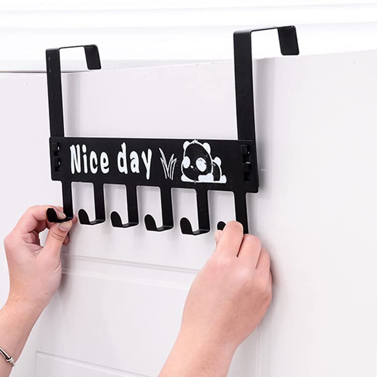 Kmils No-Drill Over The Door Hook Hanger for Clothes - Heavy Duty Carbon Steel Closet Organizer (Black, Pack of 1) - Perfect for Bedroom, Closet, Bathroom & Dorm Organization