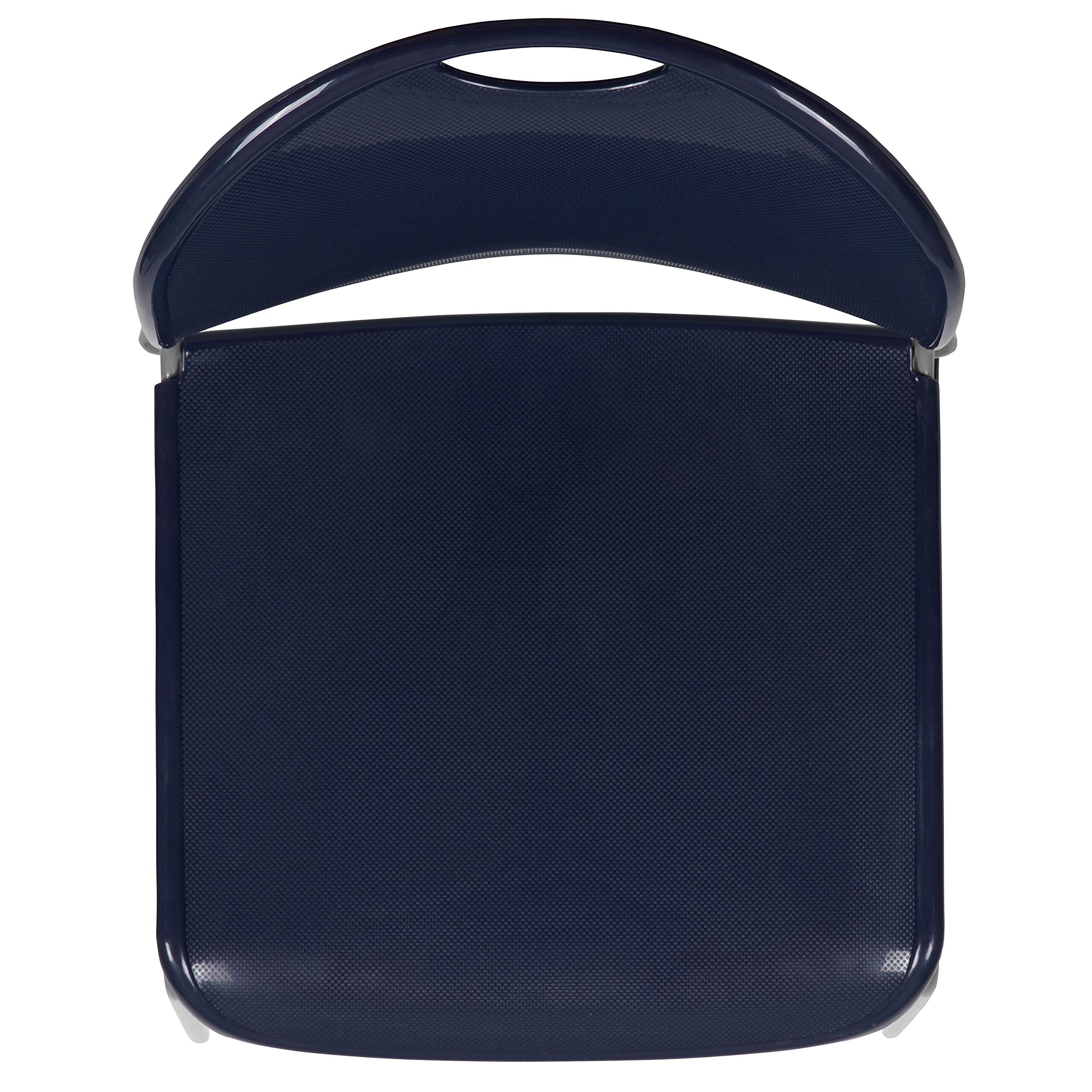 Navy Blue Ultra-Compact Stackable Chair - Folding School Chair for Classroom, Office Guest Chair & Student Desk Chair - Perfect for Small Spaces, Dorm Rooms & Conference Areas