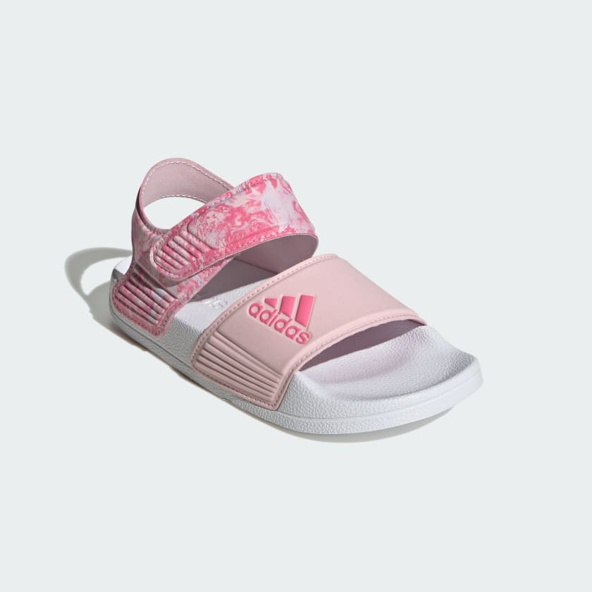 Adidas Kids' Adilette Pink Sandals for Girls - Comfortable & Stylish Water Shoes for Beach, Pool, and Summer Play