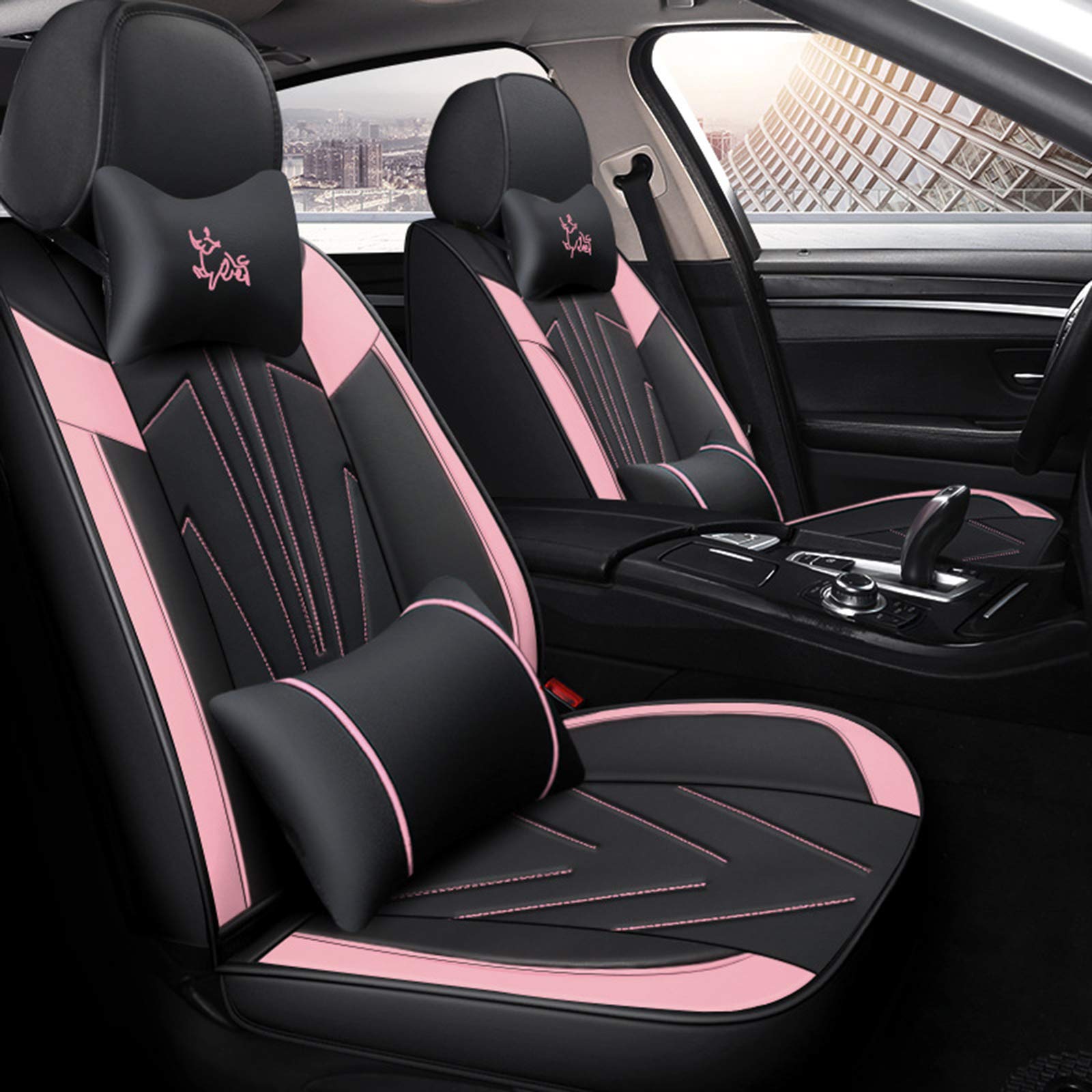 Premium Universal Car Seat Cover Sets - Luxury Leather Seat Protector for Front & Rear 5-Seats | Waterproof & Anti-Slip | Perfect for SUVs, Sedans & Trucks | Enhance Comfort & Protect Your Vehicle Interior