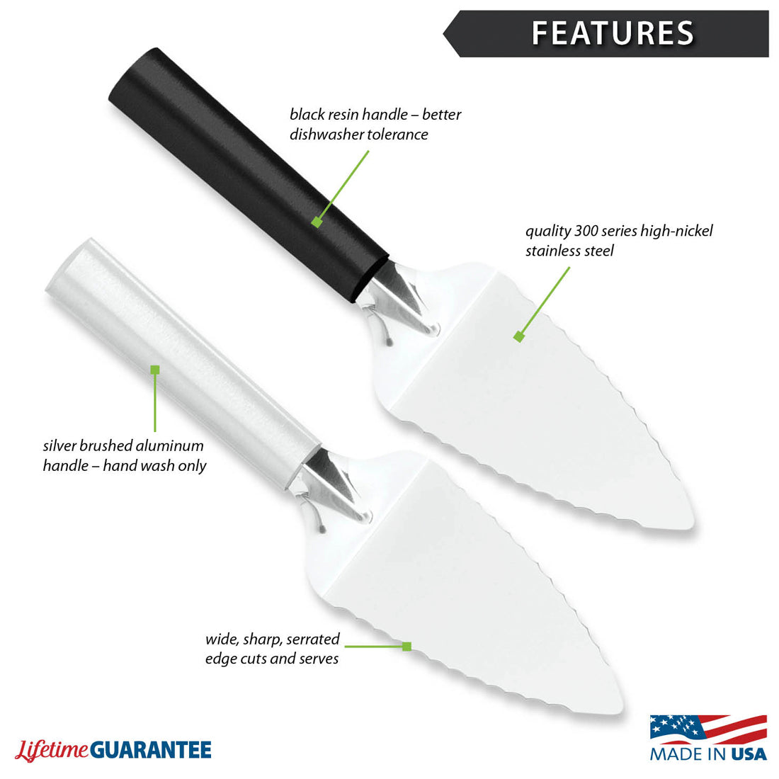 Premium Stainless Steel Serrated Pie Server - Perfect for Slicing and Serving Pies, Cakes, and Desserts at Parties, BBQs, and Family Gatherings