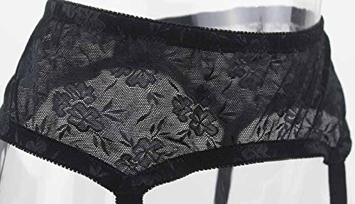 TVRtyle Women's Vintage Black Garter Belt with 4 Metal Clips - Sexy Stocking Holder for Lingerie, Burlesque & Retro Fashion Outfits