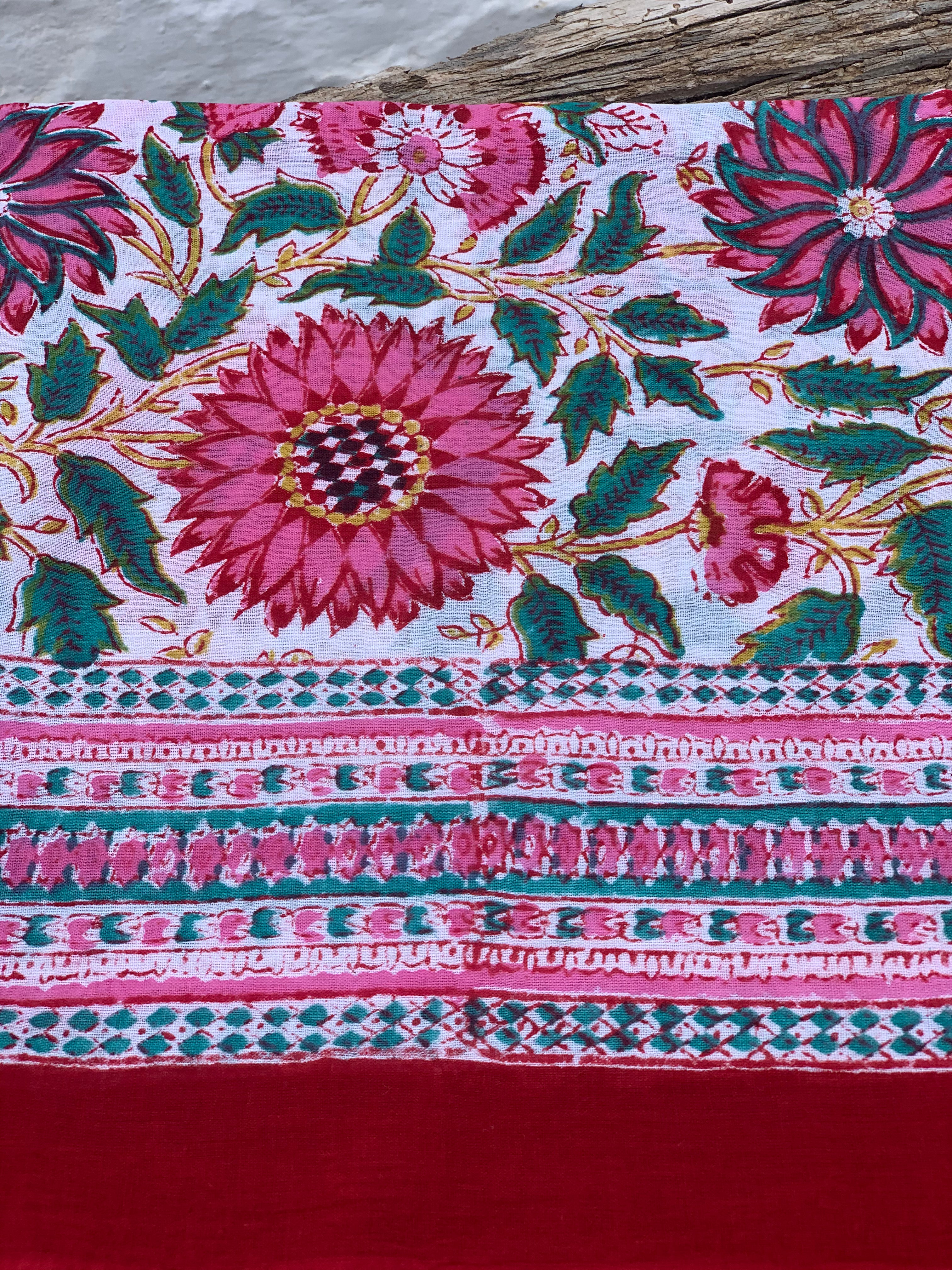 Stylish Hand Block Printed Cotton Sarong Pareo - Boho Beach Cover Up, Summer Wrap Skirt, Poolside Lounge Essential