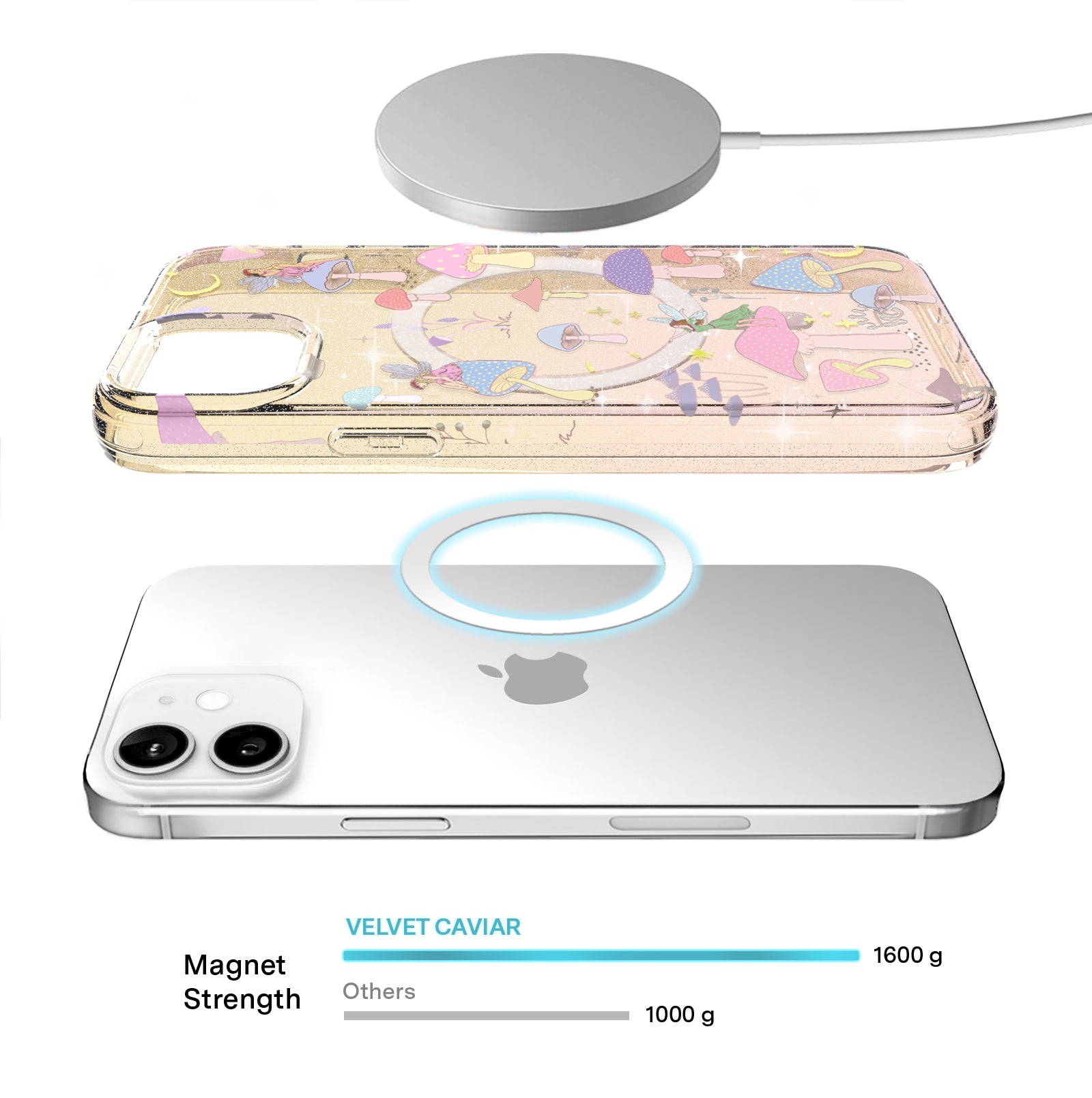 Enchanted Mushrooms iPhone Case - Magical Fairy Tale Design for iPhone 13/14/15 Pro Max - Durable Protective Cover - Perfect for Nature Lovers & Fantasy Fans (Use for Daily Protection & Style)