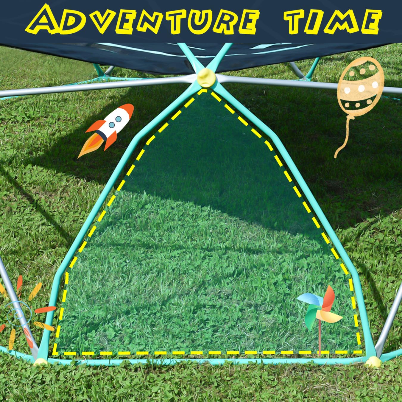 13ft Outdoor Climbing Dome with UV-Resistant Steel Frame & Canopy - 1000 lbs Weight Capacity - Geometric Jungle Gym for Backyard, Garden & Playground - Perfect for Kids Outdoor Play, Fitness Training & Adventure Activities