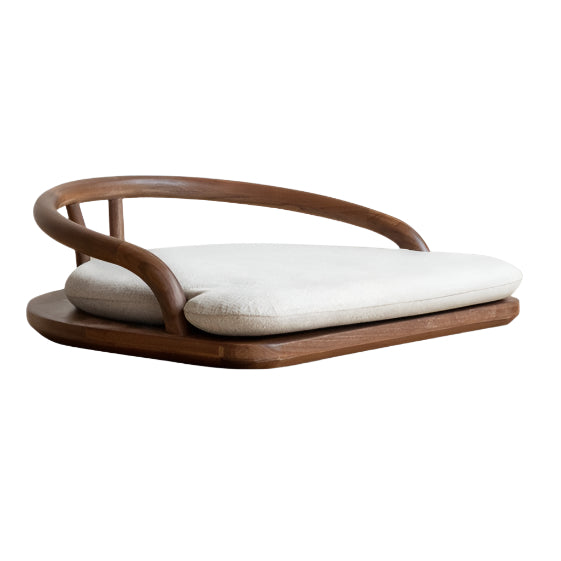 Premium Black Walnut & Ash Solid Wood Meditation Chair - Ergonomic Tatami Style with Soft Backrest for Yoga, Zen Sitting, and Home Relaxation