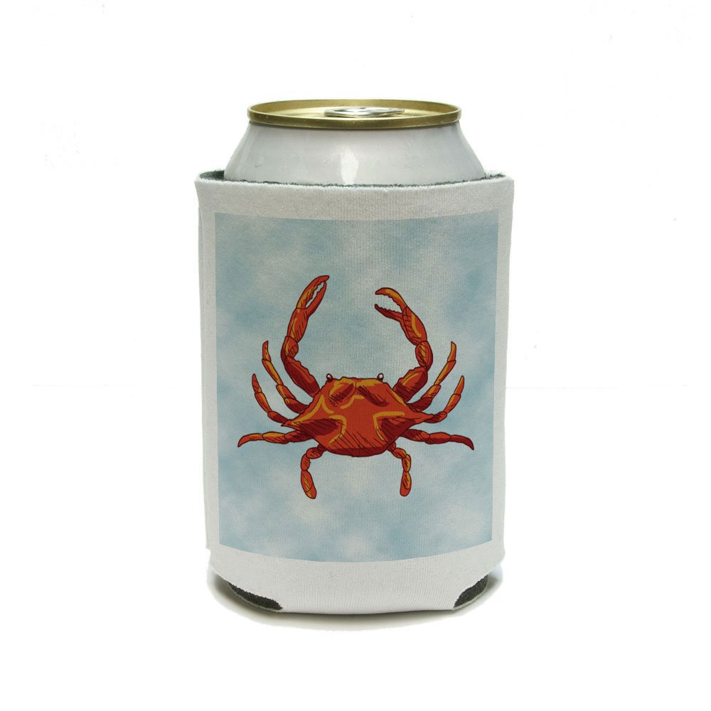 Crab Ocean Sea Creature Beach Can Cooler - Insulated Beverage Holder for Drinks - Perfect for Beach Parties, Picnics & Outdoor Activities