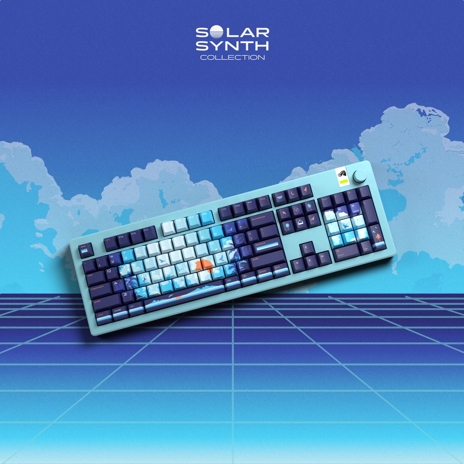 GPBT Synth Sunrise Keycaps - Premium Custom Mechanical Keyboard Keycaps for Typing & Gaming | Perfect for RGB Backlit Keyboards & Custom Builds