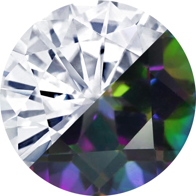 White Moissanite - Green Mystic Topaz