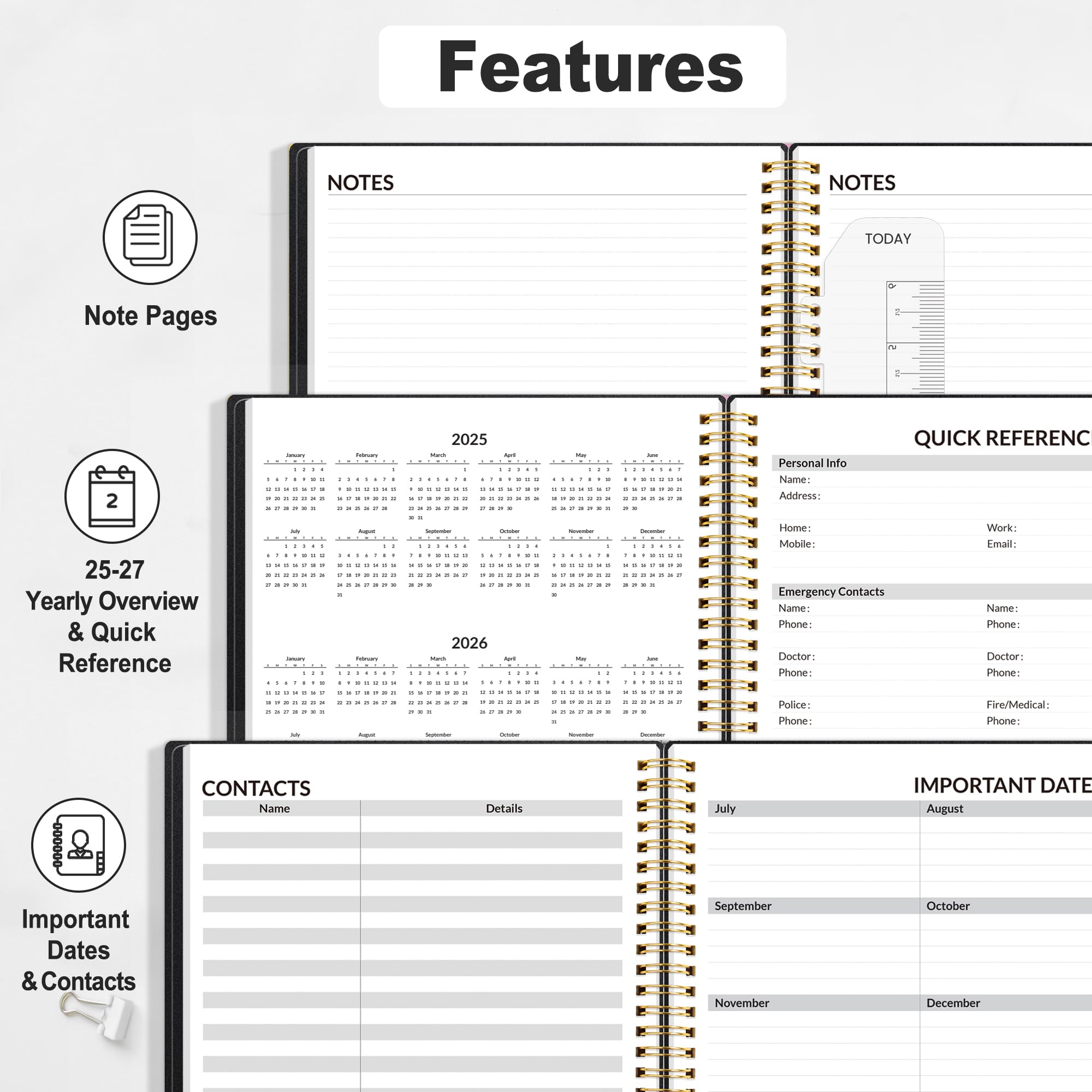 SUNEE 2025-2026 Academic Planner - Weekly & Monthly Organizer from July 2025 to June 2026, 6.4