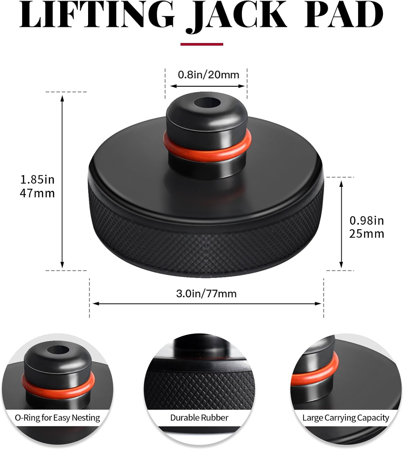 Heavy Duty Rubber Jack Pad for Tesla Model S3XY & 4680 Battery Models (Austin/Berlin) - Car Lift Support Puck for Safe Maintenance & Tire Changes