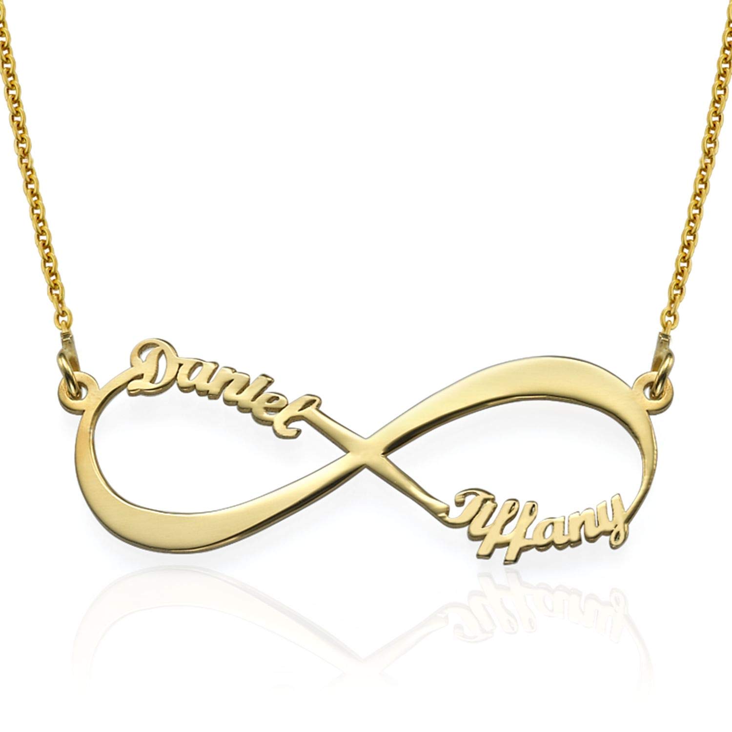 Custom Personalized Infinity Name Necklace with Diamond Options - Engraved Jewelry Gift for Women, Her - Mother's Day, Christmas, Anniversary Present - Perfect for Date Nights, Weddings & Special Occasions