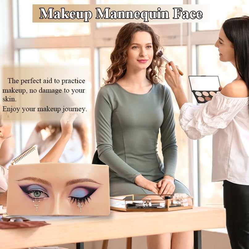 3D Reusable Makeup Practice Mannequin Head - Professional & Beginner Friendly for Cosmetology Training, Beauty School, and Home Practice | Perfect for Makeup Artists, Students, and DIY Enthusiasts