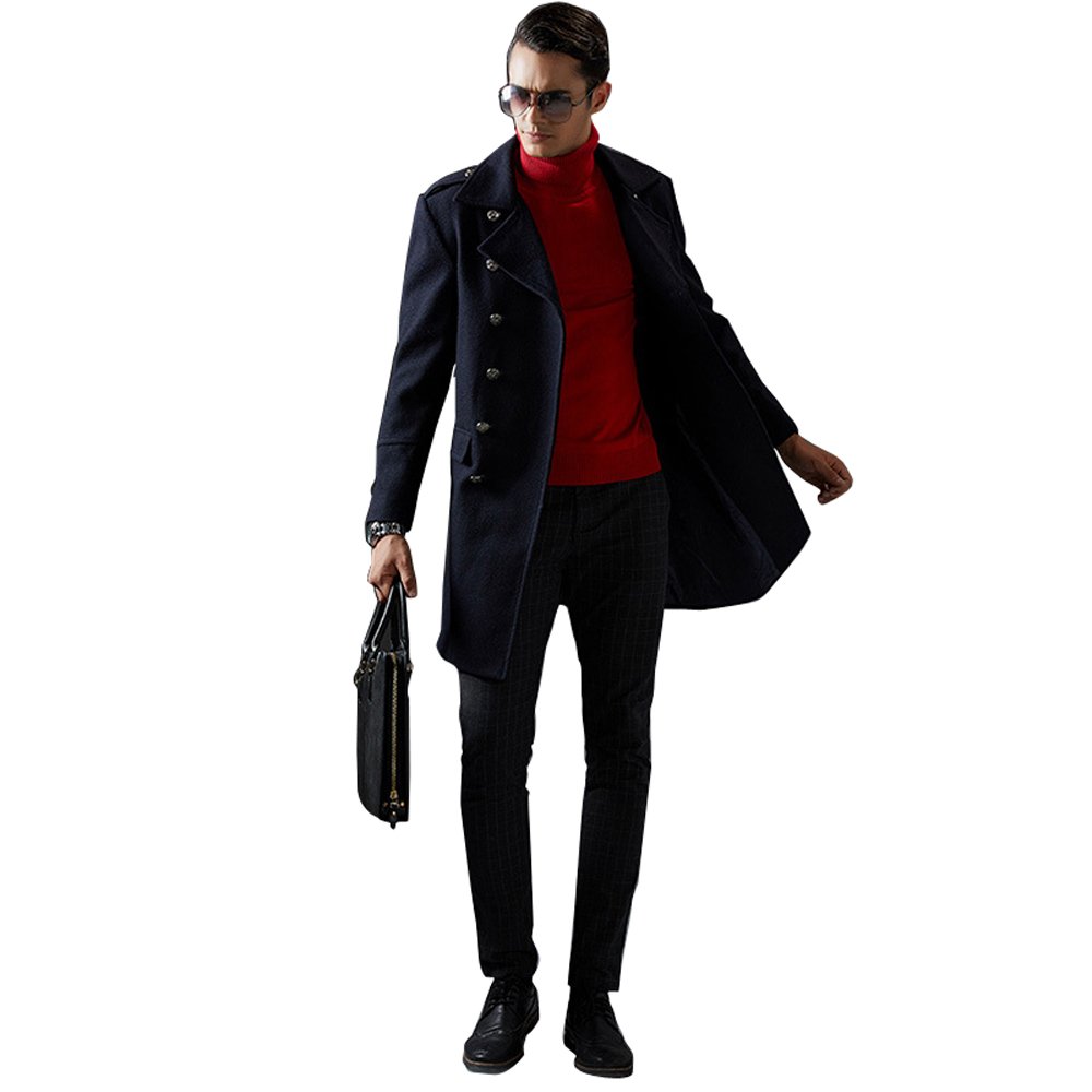 Kelaixiang Men's Winter Jacket - Thickened Wool Windbreaker Coat with Collar | Warm Outerwear for Cold Weather, Outdoor Activities & Casual Wear