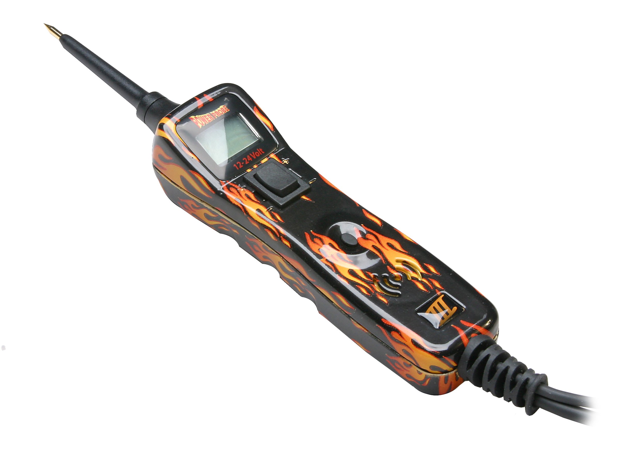 Power Probe III with Case & Accessories - Fire (PP319FIRE) | Automotive Diagnostic Test Tool | Digital Volt Meter | AC/DC Current Resistance Tester | Circuit Tester for Car Repair & Electrical Troubleshooting
