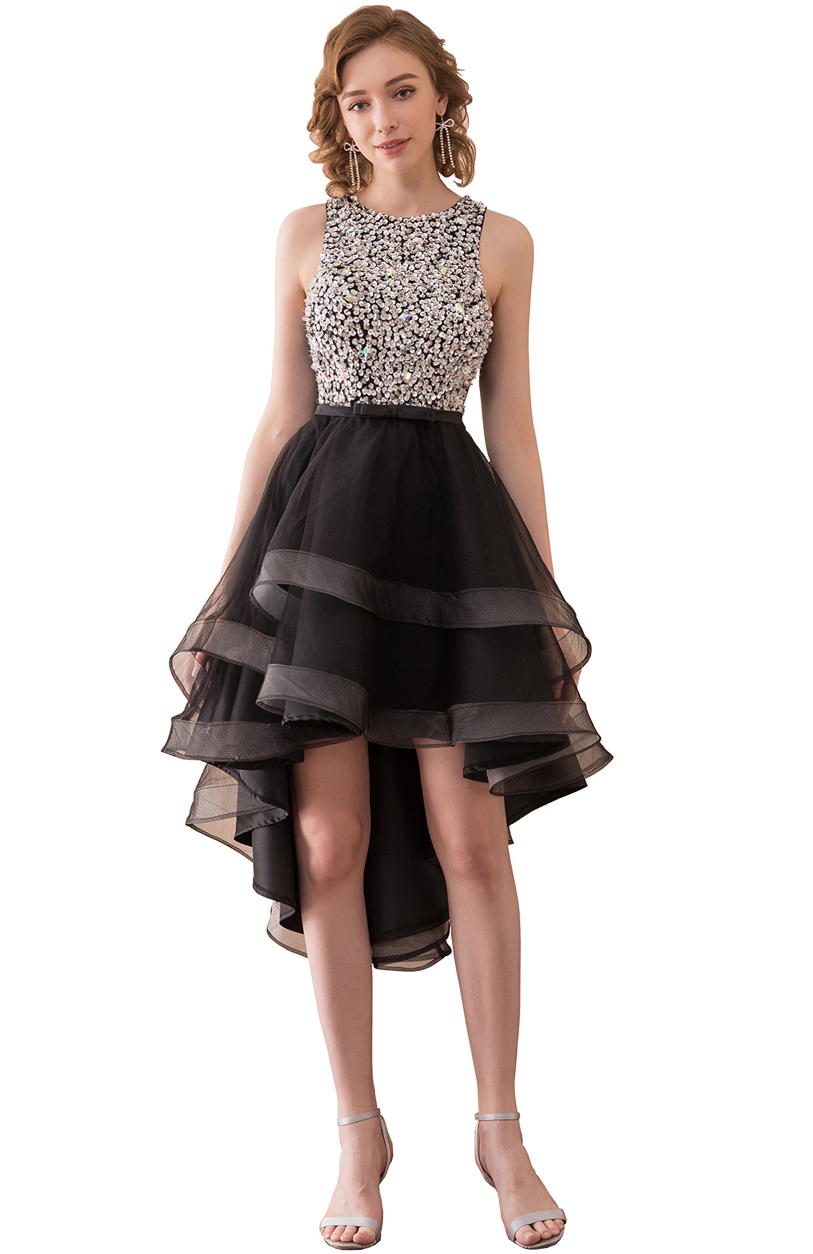 Aiyi Women's Off Shoulder High Low Prom Dress Short Sleeve Cocktail Party Gown - Perfect for Homecoming, Evening Parties, and Special Occasions