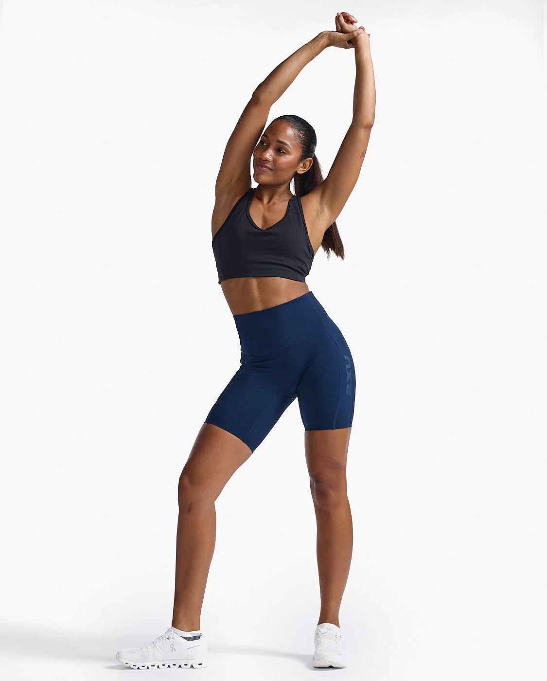 Form Stash High Rise Bike Shorts for Women - Midnight Black - Perfect for Cycling, Yoga & Workouts