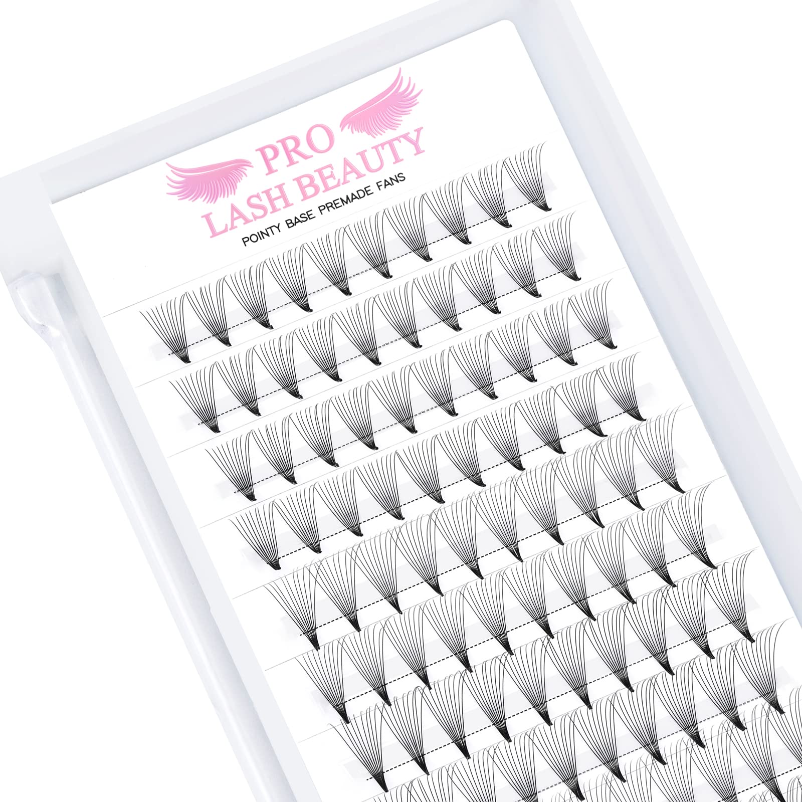 10D-D-0.07-9mm Premade Volume Eyelash Extensions - C/D Curl Pointed Base Fans for Dramatic Look | Professional Salon & DIY Home Use