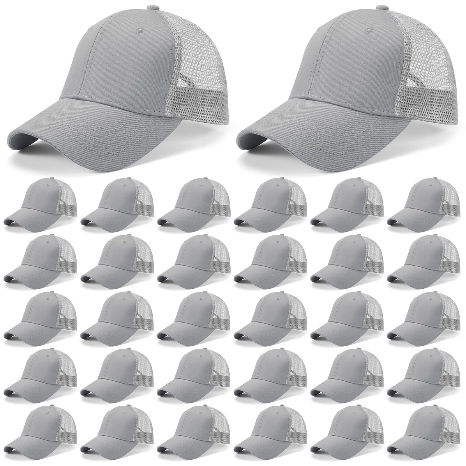 Retisee 32 Pack Bulk Blank Trucker Baseball Caps - Adjustable Back Strap Sublimation Hats for Men & Women - Perfect for Sports, Events, and Custom Printing Business