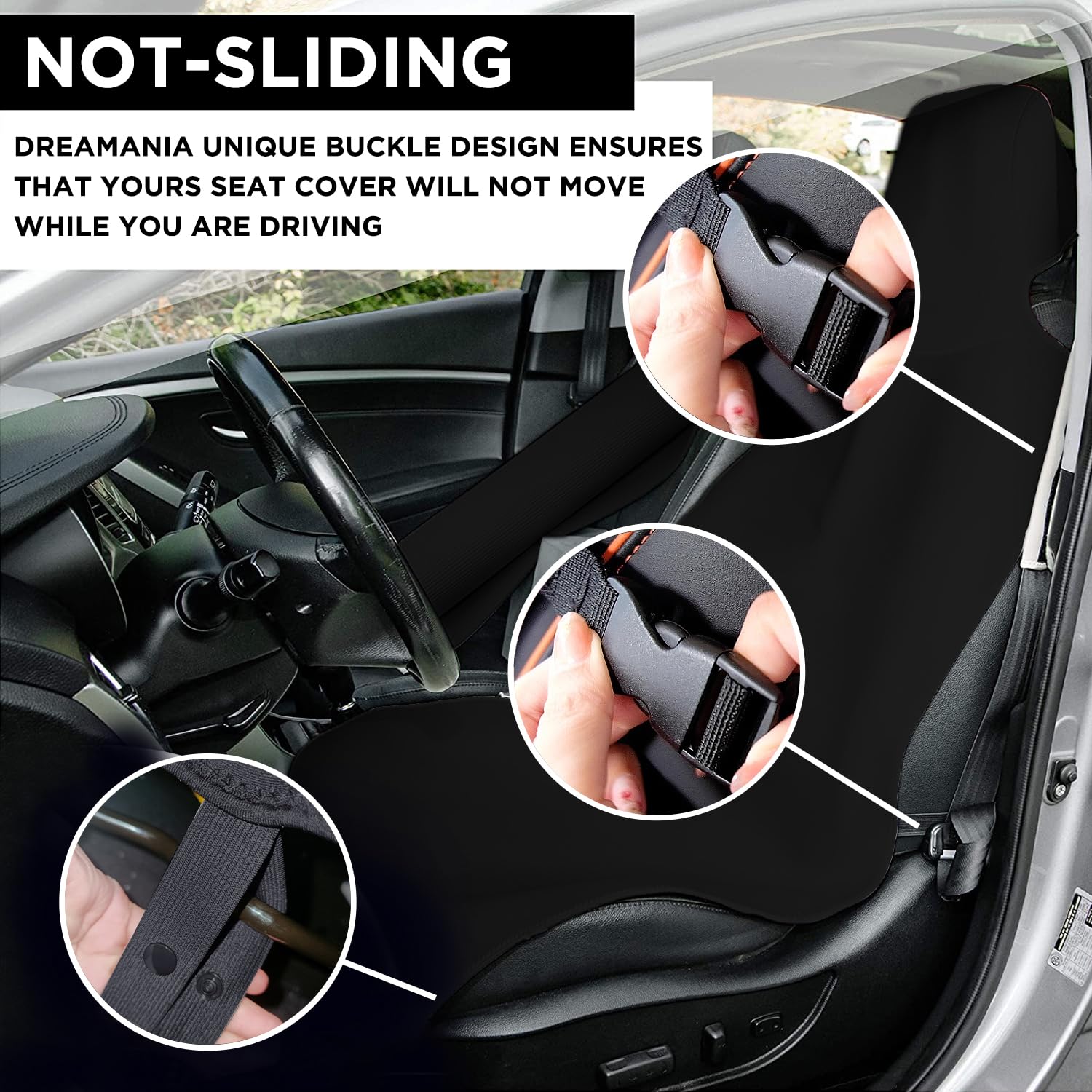 Waterproof Car Seat Cover - Upgraded Anti-Slip Sweat Protection for Universal Car, Truck & SUV Seats - Ideal for Surfing, Yoga, Gym & Workout - Perfect for Daily Commute, Road Trips & Outdoor Activities - Black