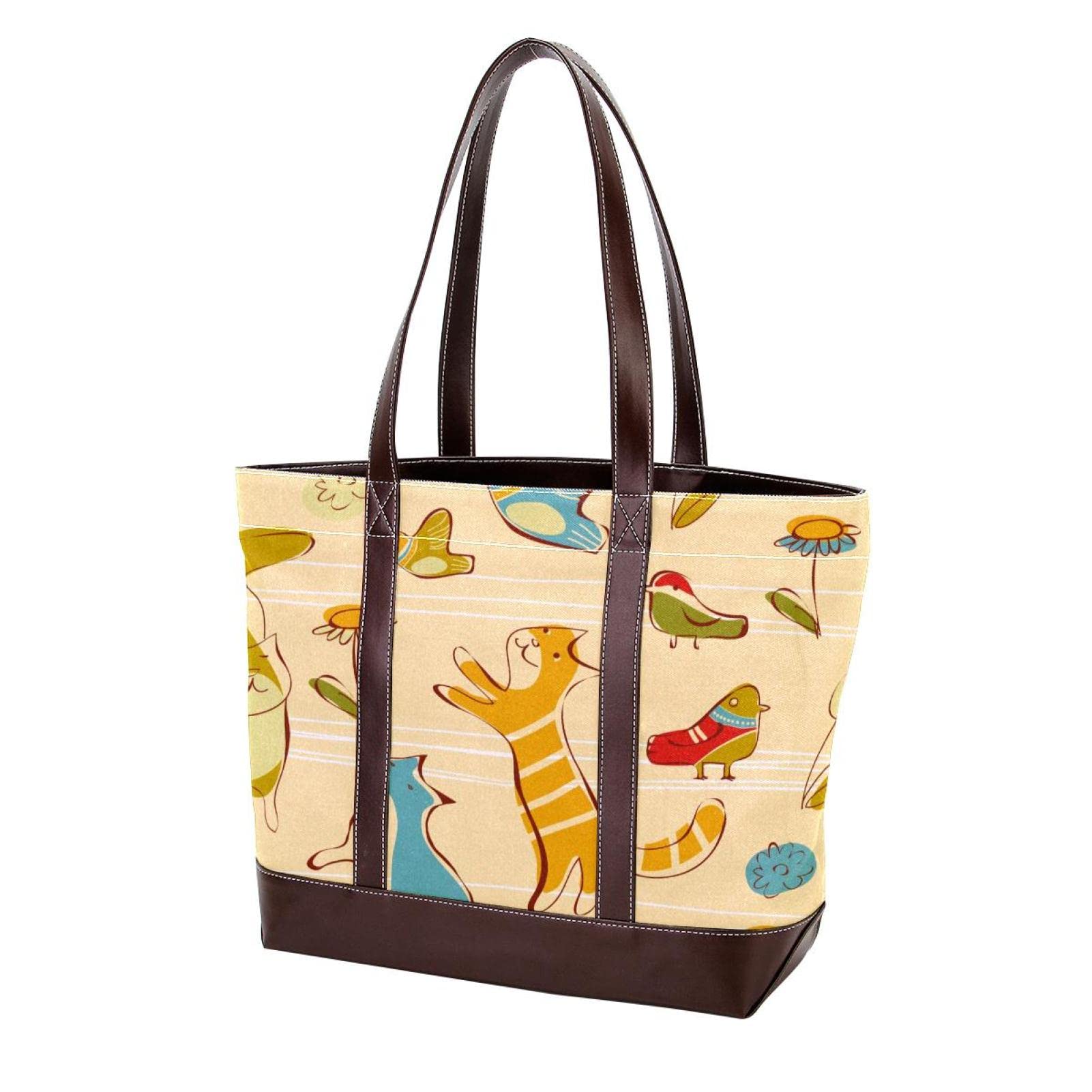Stylish Sunflower Field Tote Bag - Large Leather Canvas Shoulder Bag for Women | Durable Top Handle Satchel Purse | Perfect for Work, Travel & Shopping