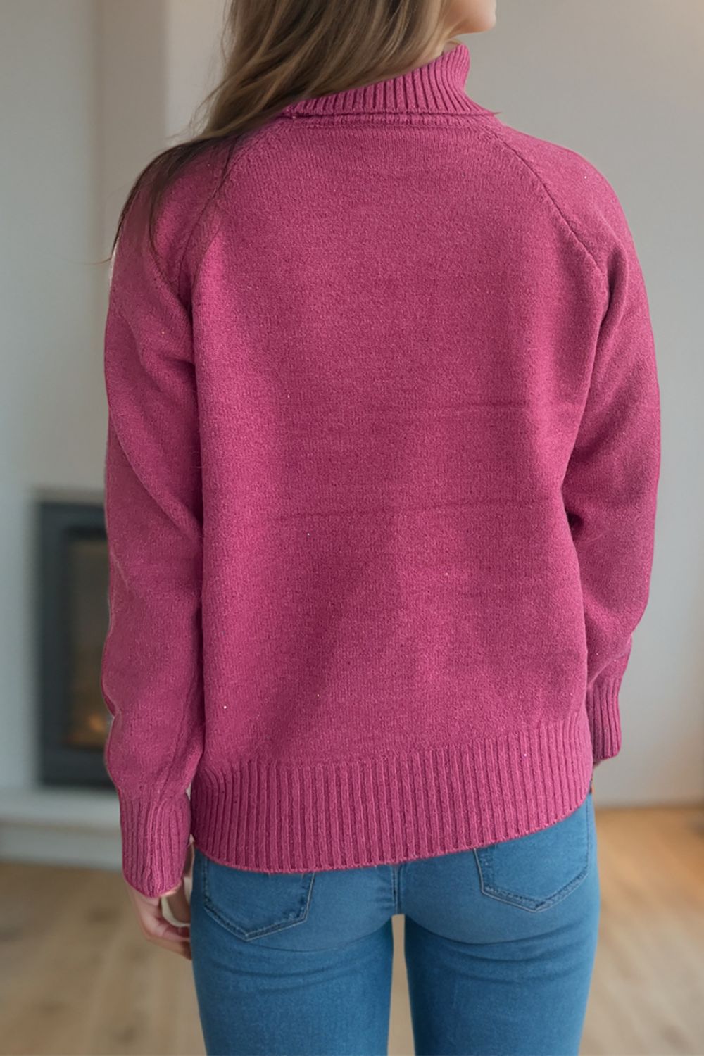 Women's Ribbed Turtleneck Raglan Sleeve Sweater - Soft Knit Pullover for Fall & Winter | Perfect for Office, Date Night & Casual Outfits