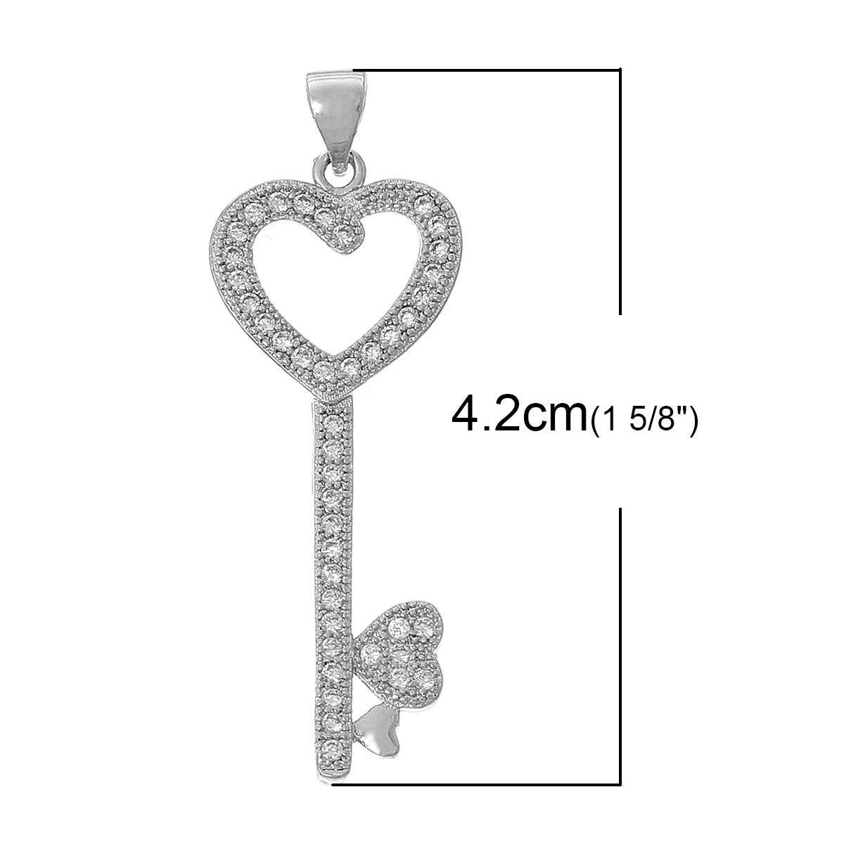 Sparkling Heart Key Pendant Necklace - Elegant Jewelry for Women, Valentine's Day Gift, Party & Date Night Accessory