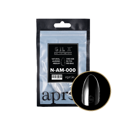 Apres Gel X Refill Tips 2.0 - 50pcs Natural Medium Almond Nail Extensions for Salon & DIY Manicure at Home